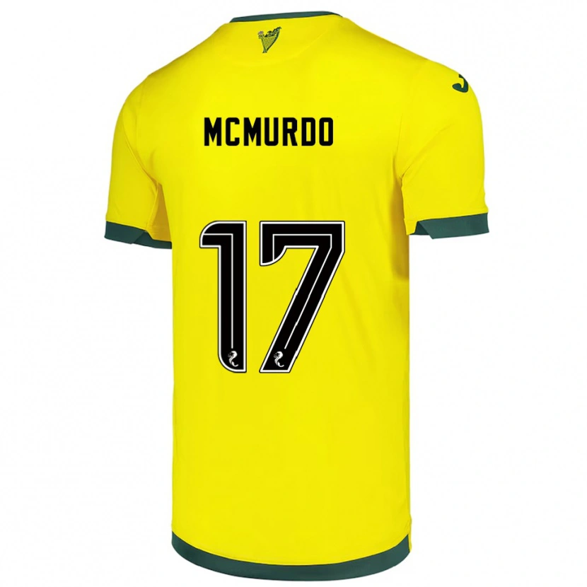 Danxen Mujer Camiseta Jamie Mcmurdo #17 Amarillo Verde 2ª Equipación 2025/26 La Camisa