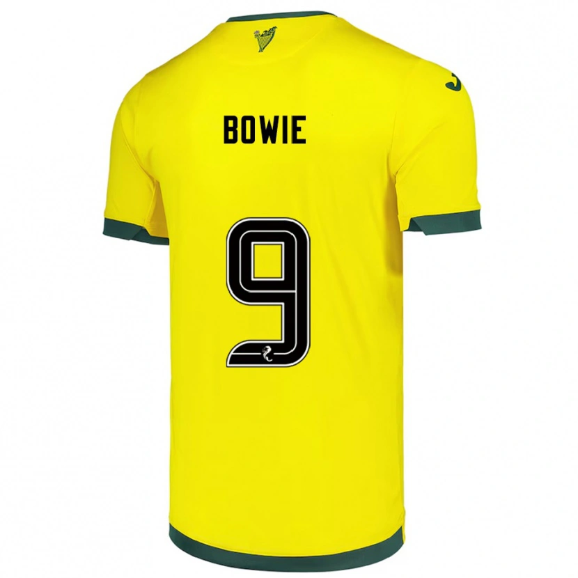 Danxen Mujer Camiseta Kieron Bowie #9 Amarillo Verde 2ª Equipación 2025/26 La Camisa
