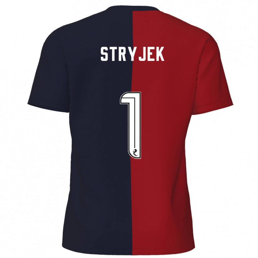 Danxen Mujer Camiseta Maksymilian Stryjek #1 Rojo Azul Marino 2ª Equipación 2025/26 La Camisa
