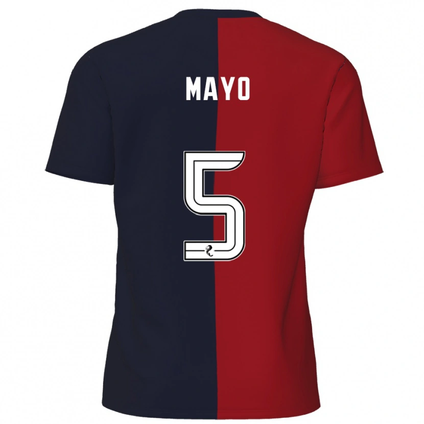 Danxen Mujer Camiseta Lewis Mayo #5 Rojo Azul Marino 2ª Equipación 2025/26 La Camisa