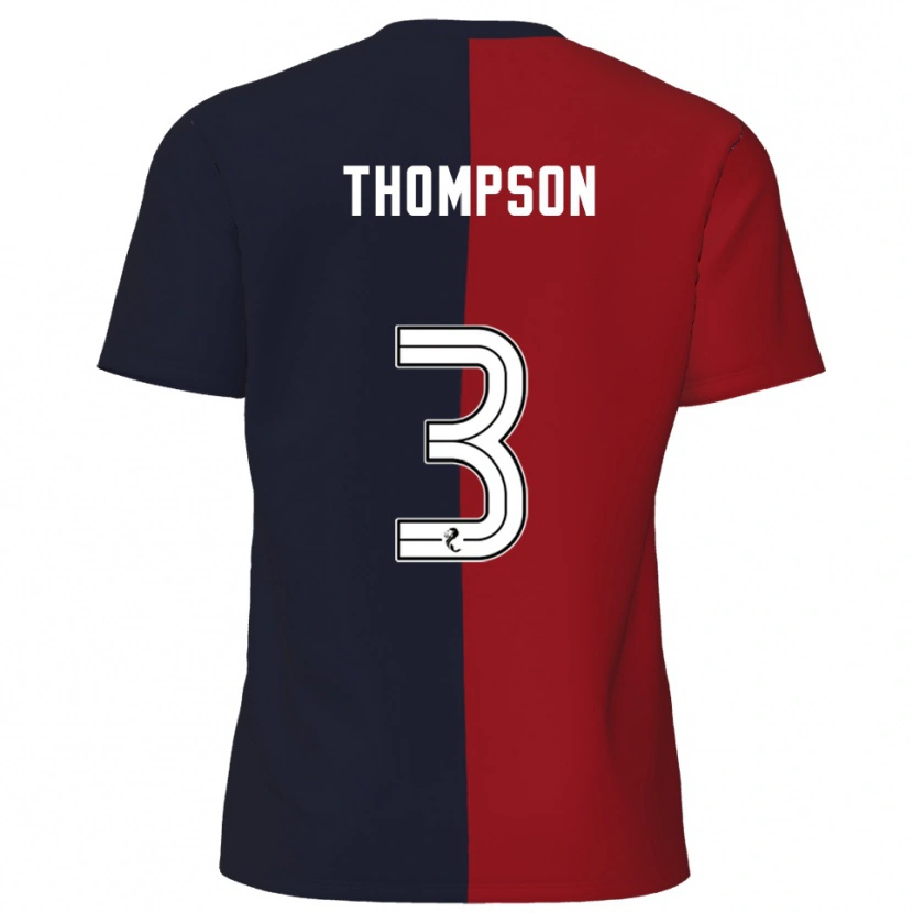 Danxen Mujer Camiseta Dominic Thompson #3 Rojo Azul Marino 2ª Equipación 2025/26 La Camisa