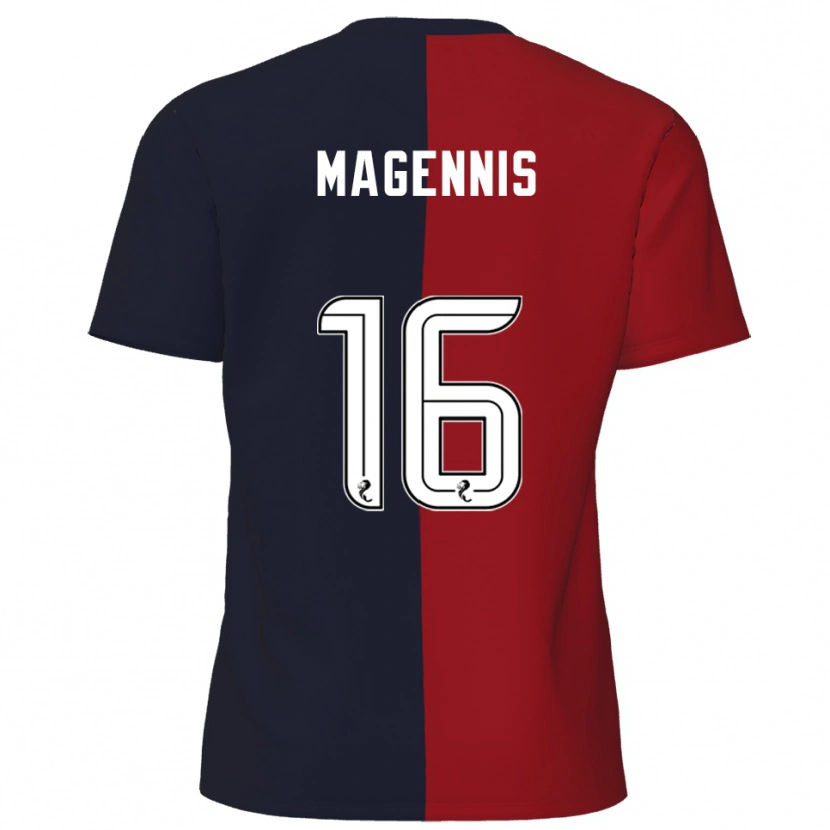 Danxen Mujer Camiseta Kyle Magennis #16 Rojo Azul Marino 2ª Equipación 2025/26 La Camisa