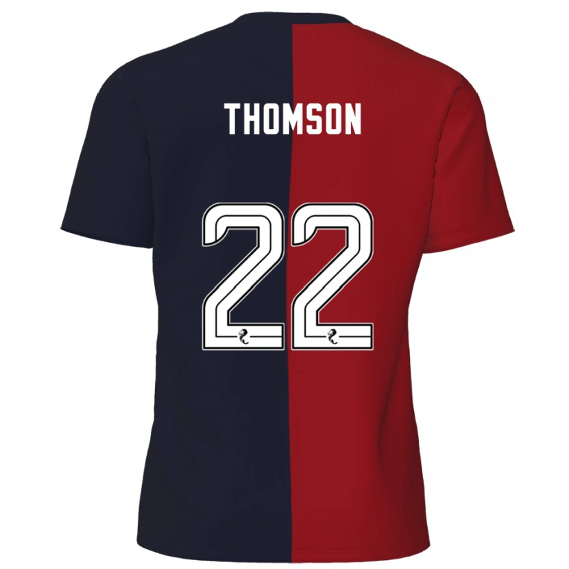 Danxen Mujer Camiseta Jack Thomson #22 Rojo Azul Marino 2ª Equipación 2025/26 La Camisa