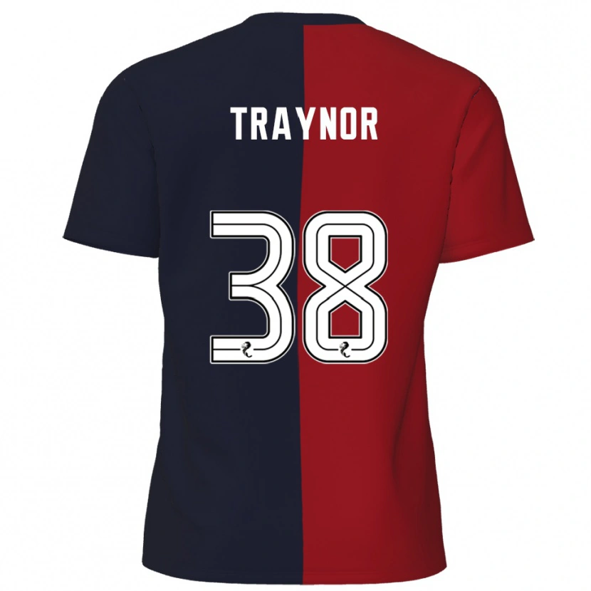 Danxen Mujer Camiseta Archie Traynor #38 Rojo Azul Marino 2ª Equipación 2025/26 La Camisa