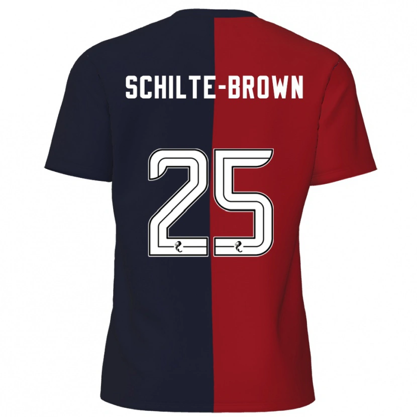 Danxen Mujer Camiseta Ethan Schilte-Brown #25 Rojo Azul Marino 2ª Equipación 2025/26 La Camisa