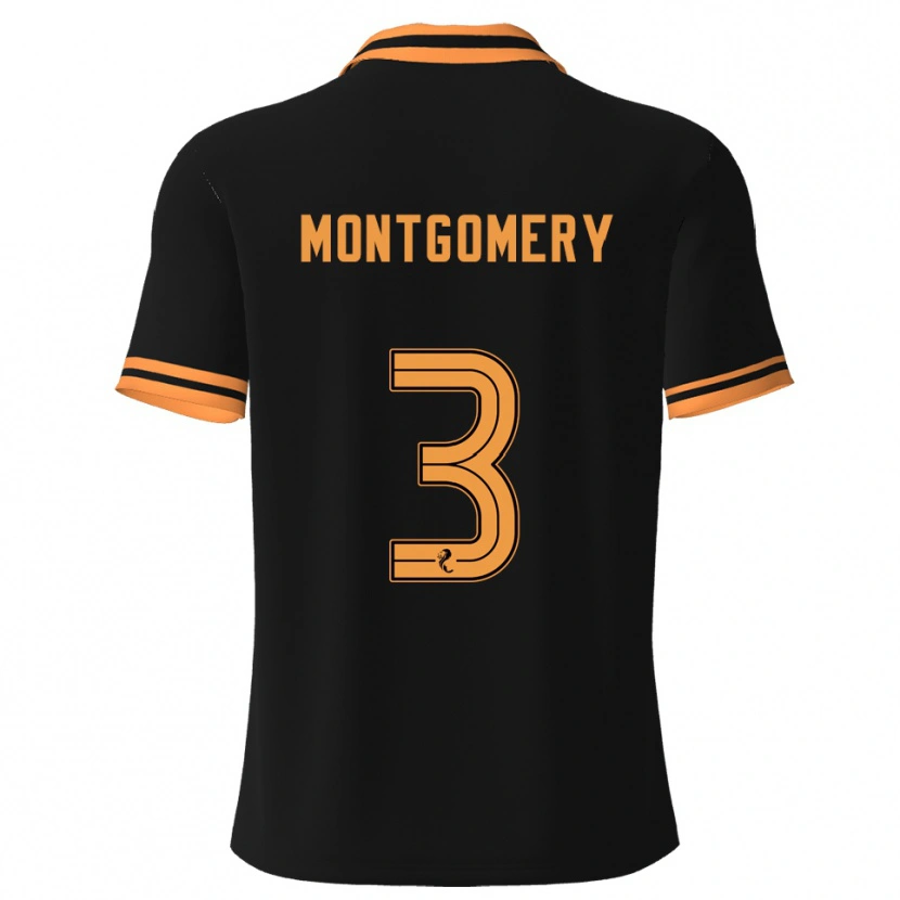 Danxen Mujer Camiseta Adam Montgomery #3 Negro Amarillo 2ª Equipación 2025/26 La Camisa