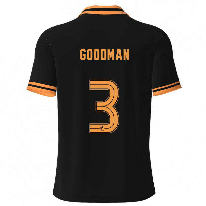 Danxen Mujer Camiseta Mya Goodman #3 Negro Amarillo 2ª Equipación 2025/26 La Camisa