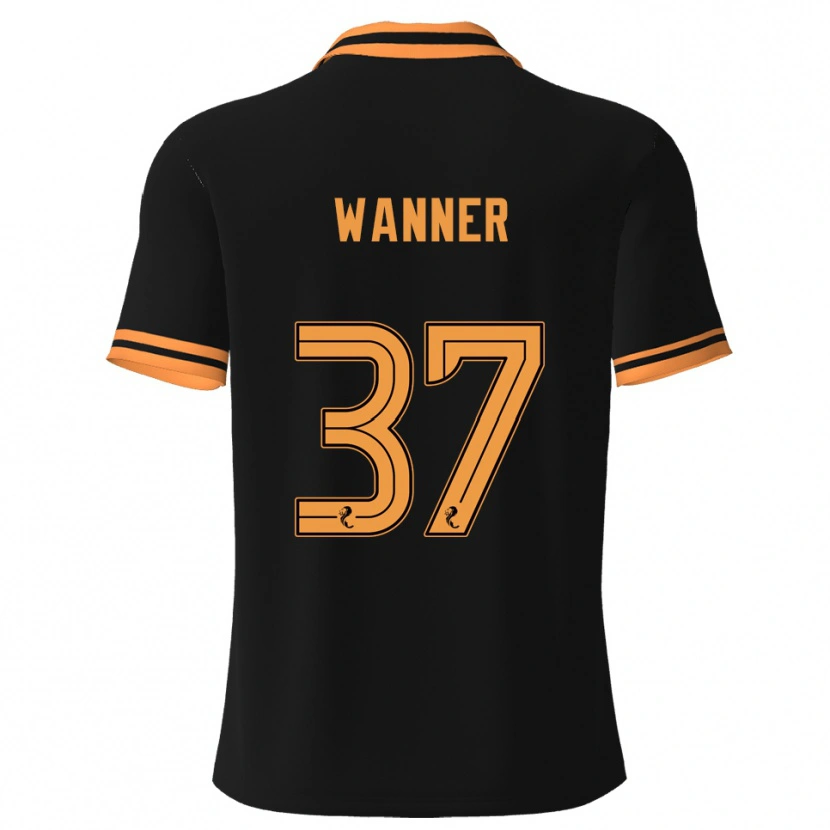 Danxen Mujer Camiseta Jannik Wanner #37 Negro Amarillo 2ª Equipación 2025/26 La Camisa