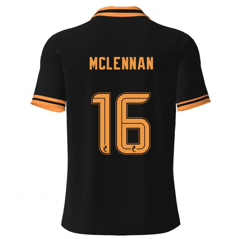 Danxen Mujer Camiseta Connor Mclennan #16 Negro Amarillo 2ª Equipación 2025/26 La Camisa