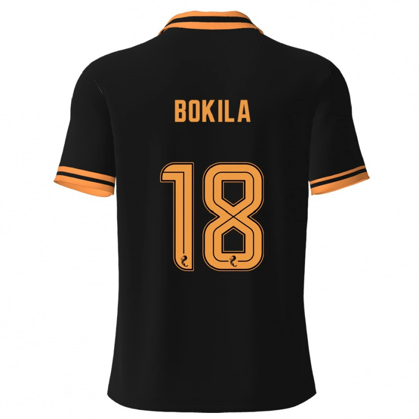 Danxen Mujer Camiseta Jeremy Bokila #18 Negro Amarillo 2ª Equipación 2025/26 La Camisa