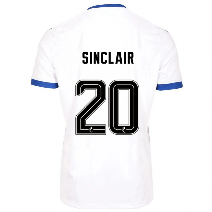 Danxen Mujer Camiseta Ross Sinclair #20 Blanco Azul 2ª Equipación 2025/26 La Camisa