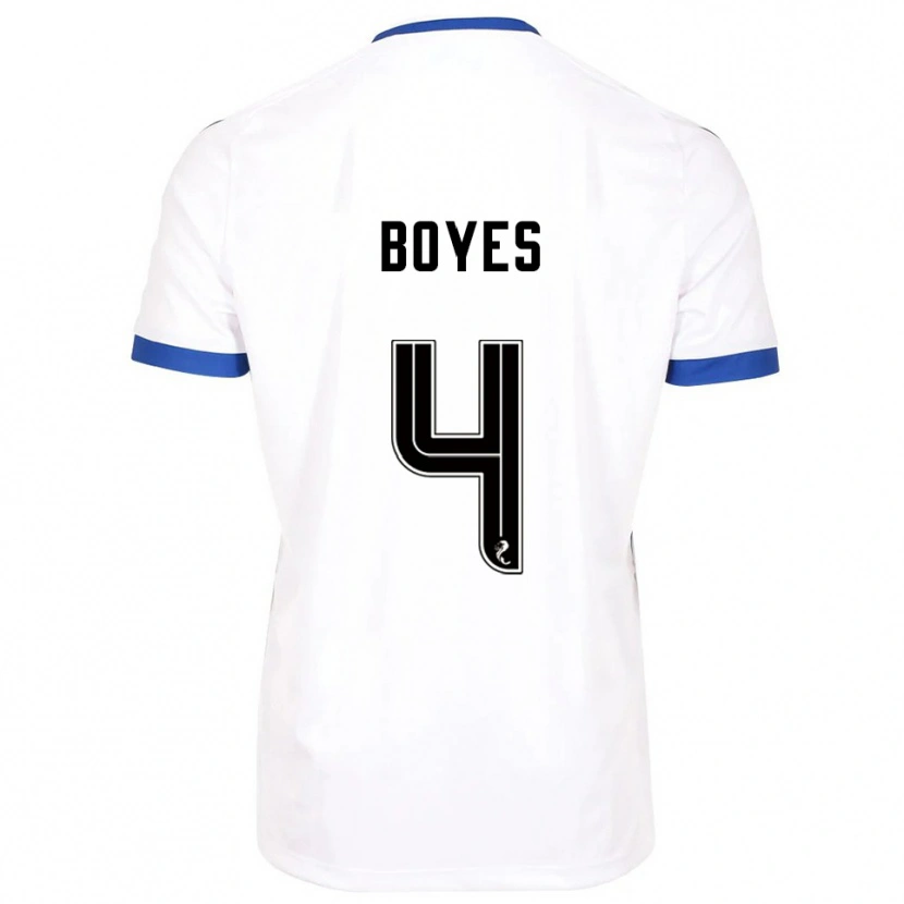 Danxen Mujer Camiseta Morgan Boyes #4 Blanco Azul 2ª Equipación 2025/26 La Camisa