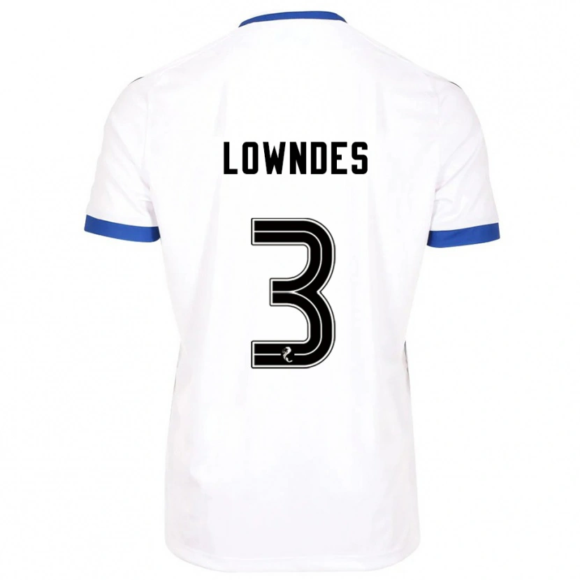 Danxen Mujer Camiseta Thomas Lowndes #3 Blanco Azul 2ª Equipación 2025/26 La Camisa