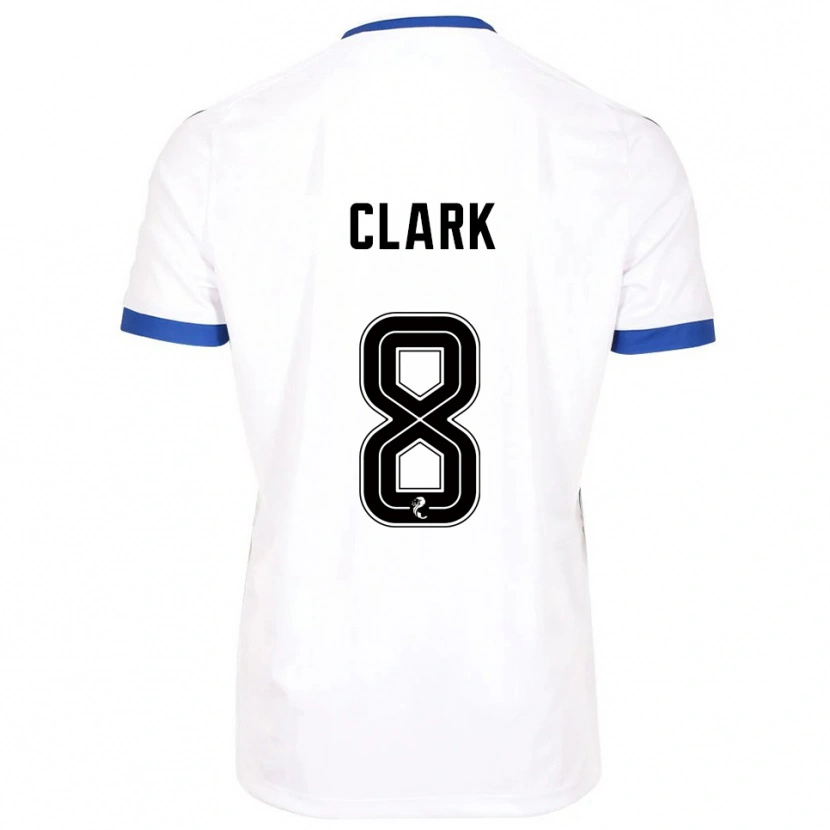 Danxen Mujer Camiseta Hannah Clark #8 Blanco Azul 2ª Equipación 2025/26 La Camisa