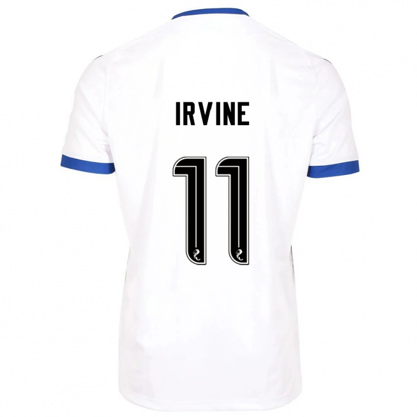 Danxen Mujer Camiseta Niamh Irvine #11 Blanco Azul 2ª Equipación 2025/26 La Camisa