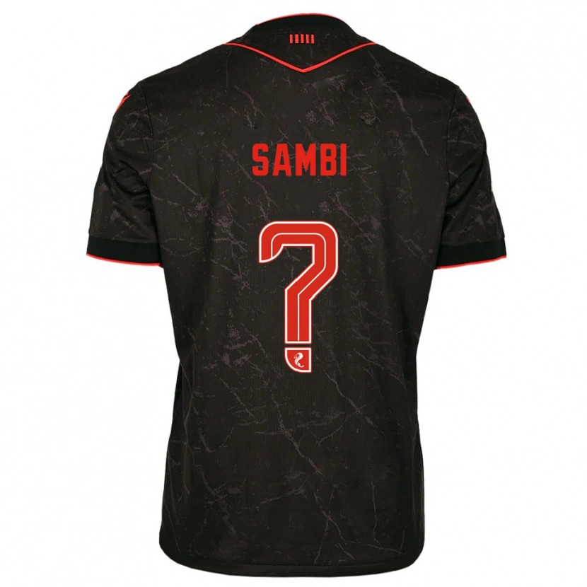 Danxen Mujer Camiseta Jaspreet Sambi #0 Negro Rojo 2ª Equipación 2025/26 La Camisa