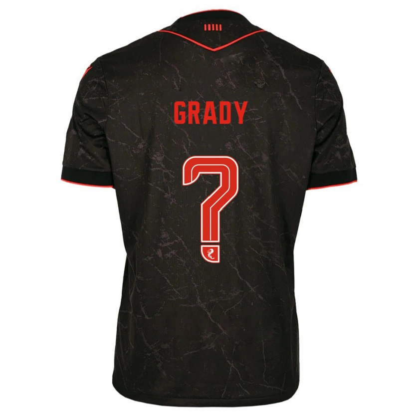 Danxen Mujer Camiseta Noah Grady #0 Negro Rojo 2ª Equipación 2025/26 La Camisa