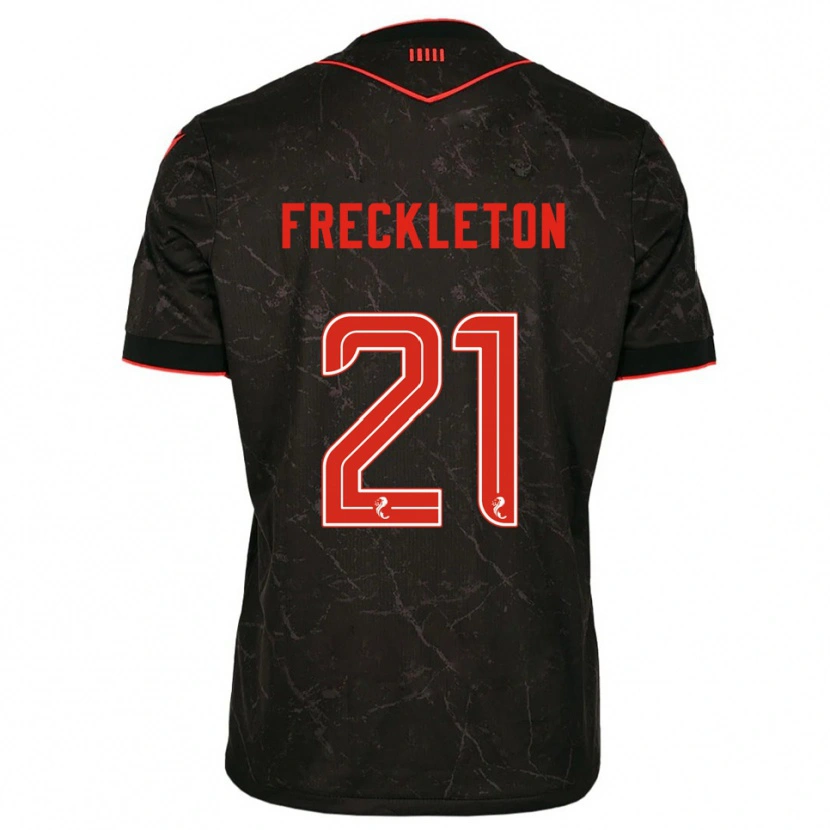 Danxen Mujer Camiseta Miguel Freckleton #21 Negro Rojo 2ª Equipación 2025/26 La Camisa