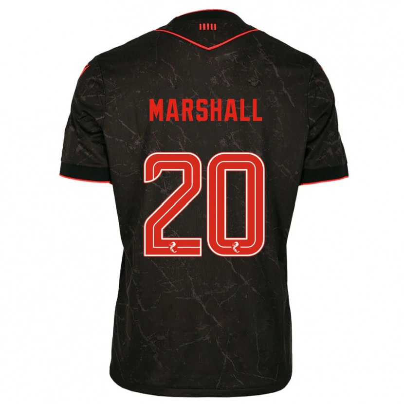 Danxen Mujer Camiseta Lewis Marshall #20 Negro Rojo 2ª Equipación 2025/26 La Camisa