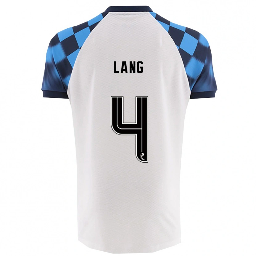Danxen Mujer Camiseta Tom Lang #4 Blanco Celeste 2ª Equipación 2025/26 La Camisa