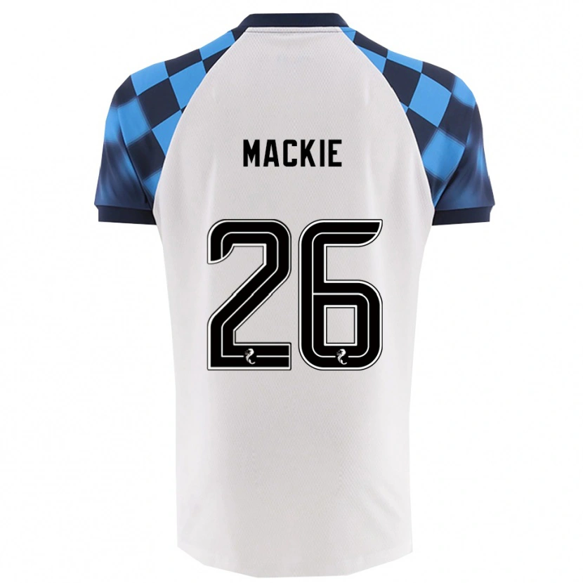 Danxen Mujer Camiseta Sean Mackie #26 Blanco Celeste 2ª Equipación 2025/26 La Camisa