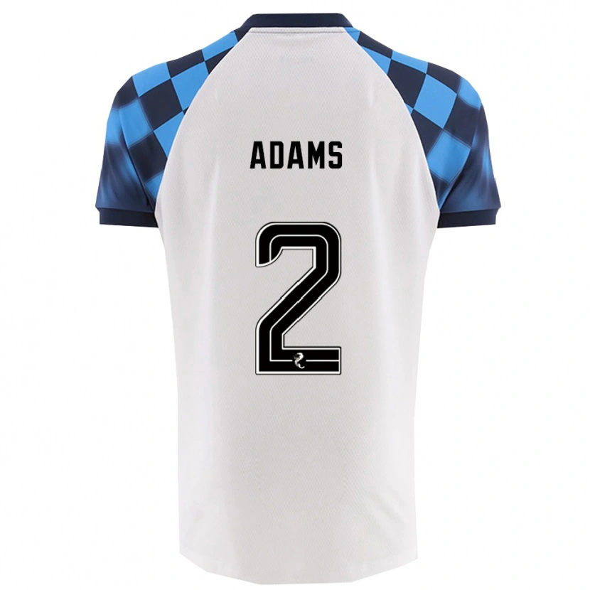 Danxen Mujer Camiseta Keelan Adams #2 Blanco Celeste 2ª Equipación 2025/26 La Camisa
