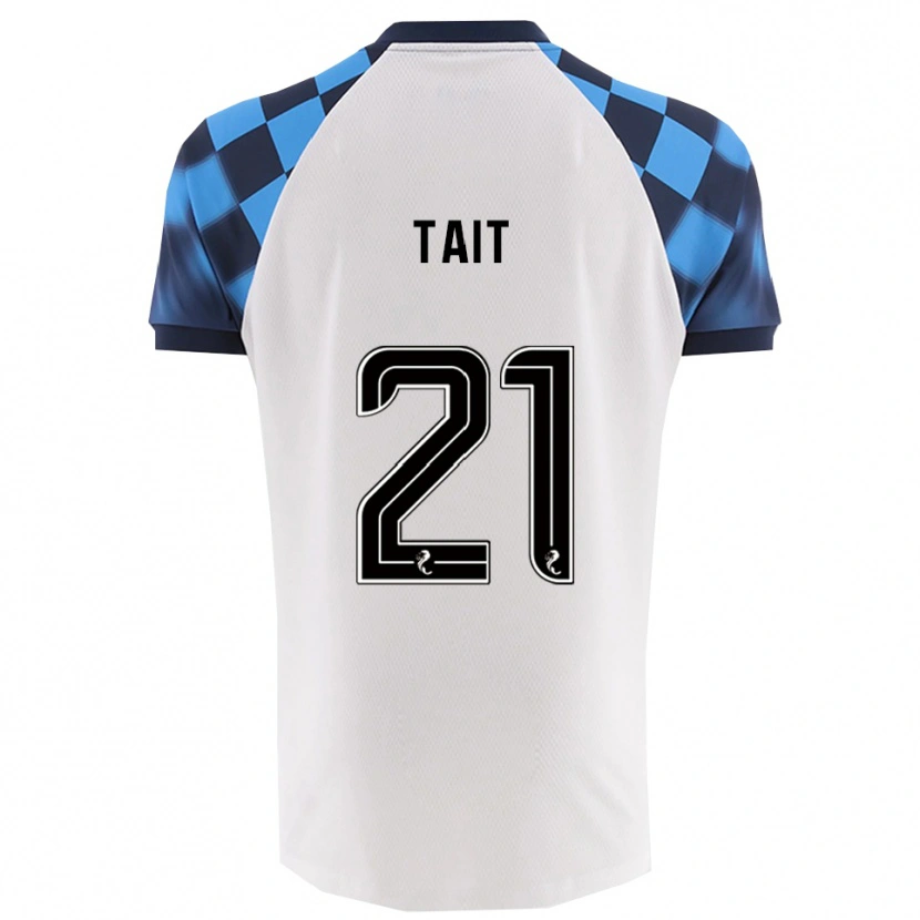 Danxen Mujer Camiseta Dylan Tait #21 Blanco Celeste 2ª Equipación 2025/26 La Camisa