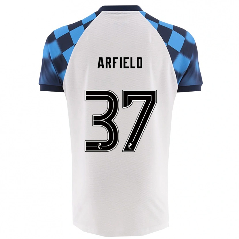Danxen Mujer Camiseta Scott Arfield #37 Blanco Celeste 2ª Equipación 2025/26 La Camisa