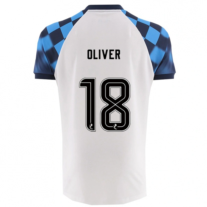 Danxen Mujer Camiseta Gary Oliver #18 Blanco Celeste 2ª Equipación 2025/26 La Camisa