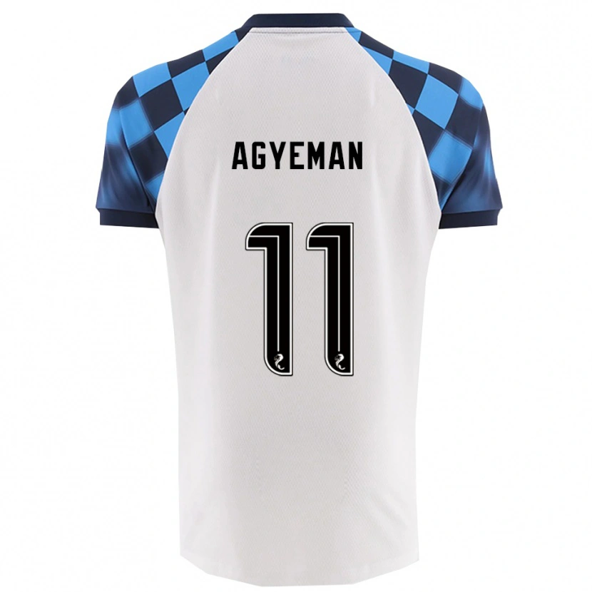 Danxen Mujer Camiseta Alfie Agyeman #11 Blanco Celeste 2ª Equipación 2025/26 La Camisa
