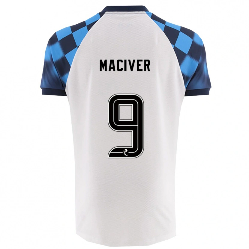 Danxen Mujer Camiseta Ross Maciver #9 Blanco Celeste 2ª Equipación 2025/26 La Camisa