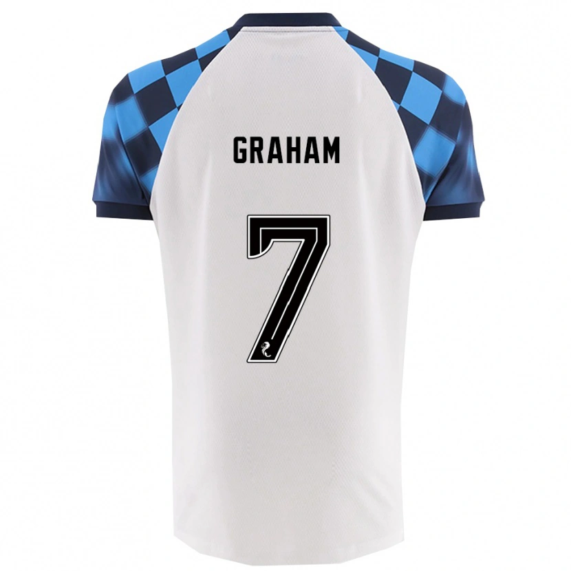 Danxen Mujer Camiseta Brian Graham #7 Blanco Celeste 2ª Equipación 2025/26 La Camisa
