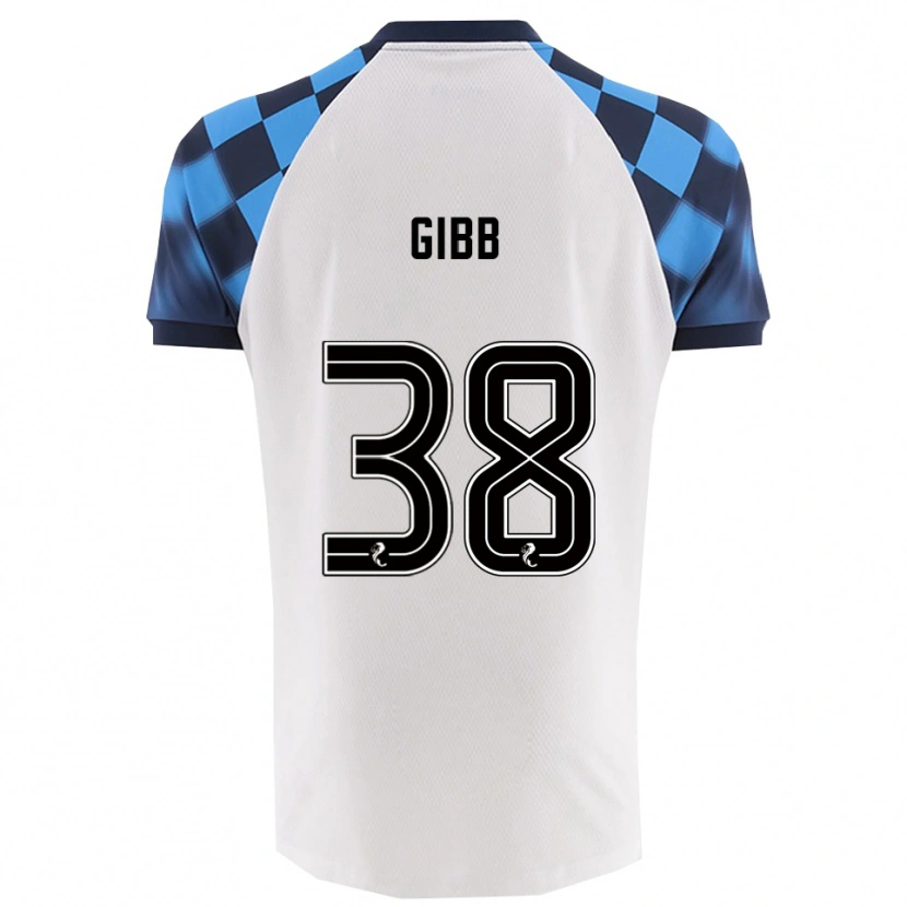 Danxen Mujer Camiseta Thomas Gibb #38 Blanco Celeste 2ª Equipación 2025/26 La Camisa