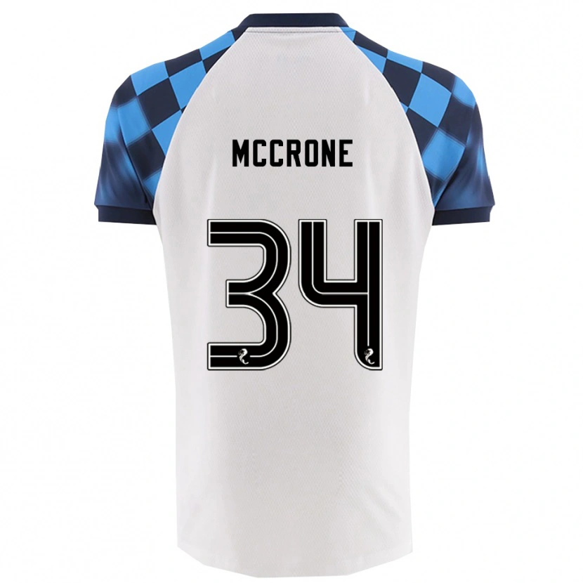 Danxen Mujer Camiseta Caelan Mccrone #34 Blanco Celeste 2ª Equipación 2025/26 La Camisa