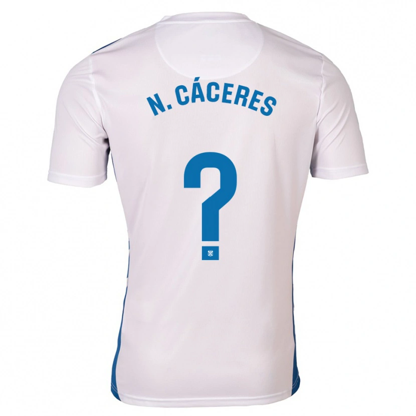 Danxen Niño Camiseta Nayluisa Cáceres #0 Blanco Azul 1ª Equipación 2025/26 La Camisa
