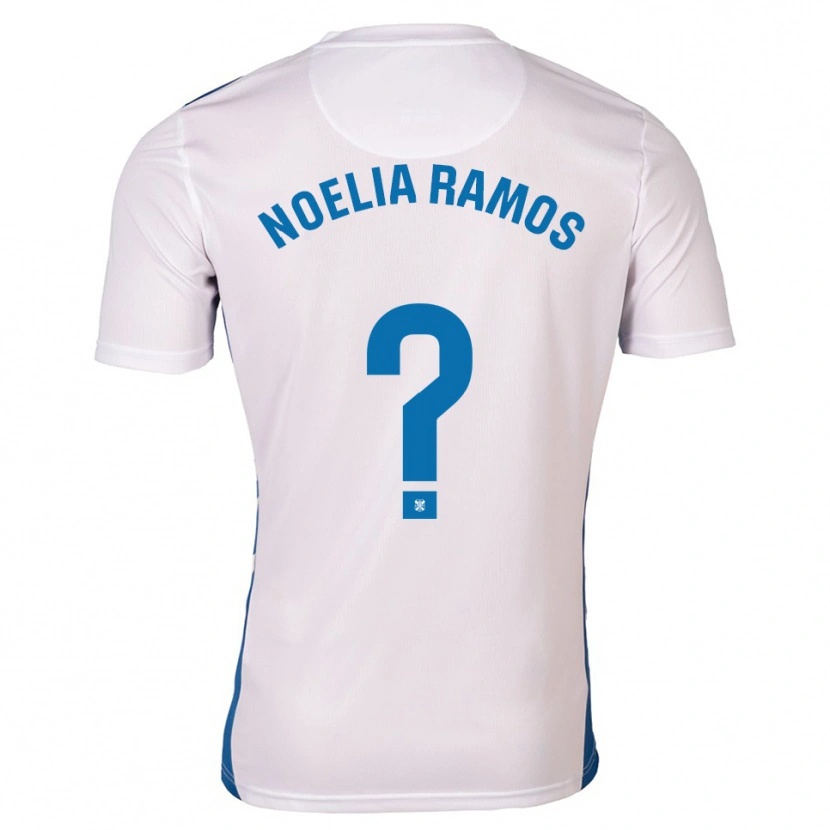 Danxen Niño Camiseta Noelia Ramos Álvarez #0 Blanco Azul 1ª Equipación 2025/26 La Camisa