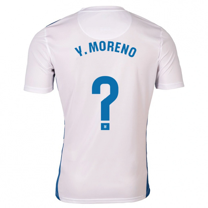 Danxen Niño Camiseta Yerliane Moreno #0 Blanco Azul 1ª Equipación 2025/26 La Camisa