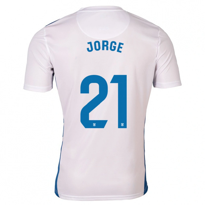 Danxen Niño Camiseta Jeremy Jorge #21 Blanco Azul 1ª Equipación 2025/26 La Camisa