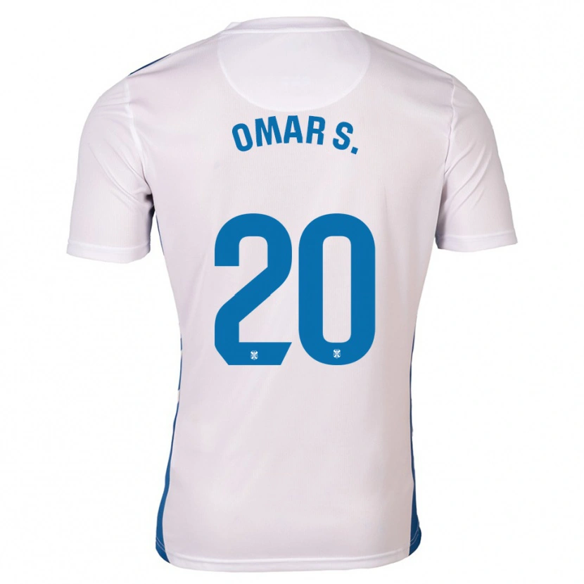 Danxen Niño Camiseta Omar Sánchez #20 Blanco Azul 1ª Equipación 2025/26 La Camisa