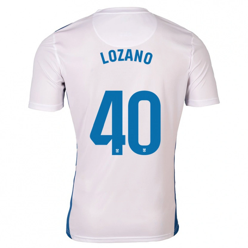Danxen Niño Camiseta Gabriel Lozano #40 Blanco Azul 1ª Equipación 2025/26 La Camisa