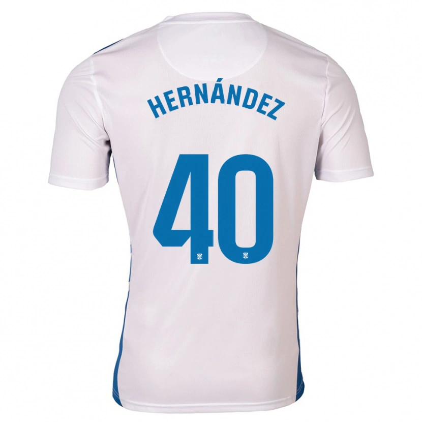 Danxen Niño Camiseta Christian Hernández #40 Blanco Azul 1ª Equipación 2025/26 La Camisa