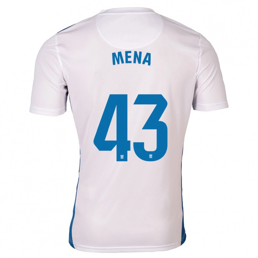 Danxen Niño Camiseta Denilson Mena #43 Blanco Azul 1ª Equipación 2025/26 La Camisa