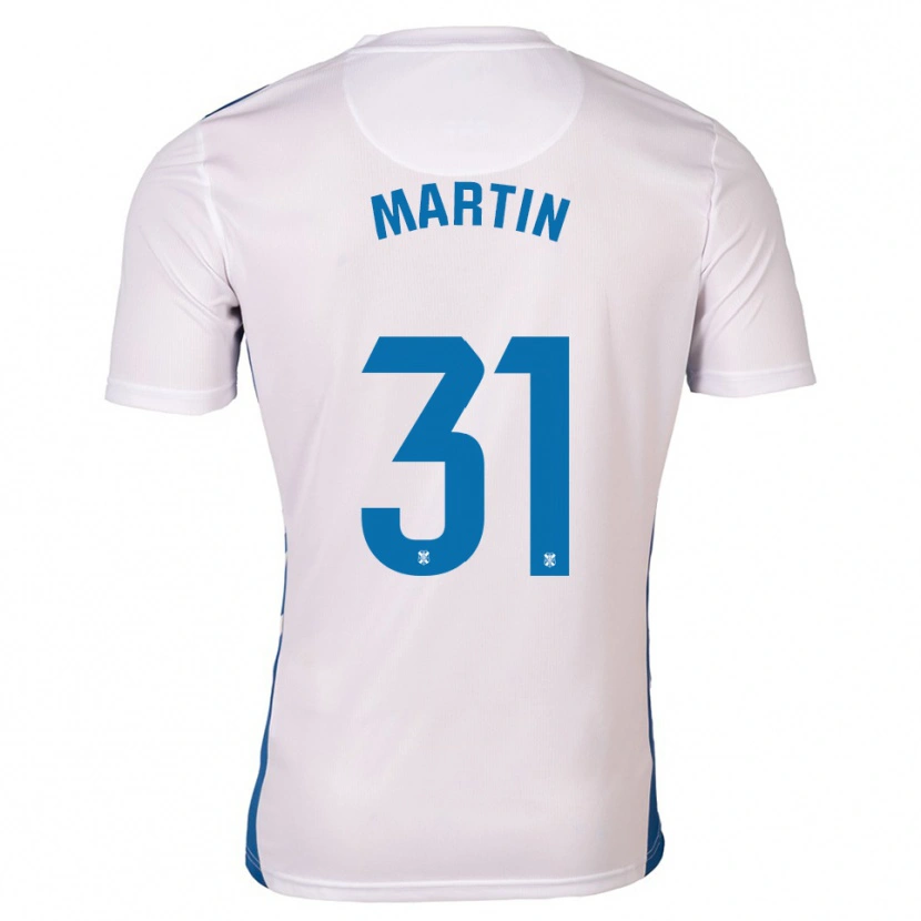 Danxen Niño Camiseta Guille Martin #31 Blanco Azul 1ª Equipación 2025/26 La Camisa