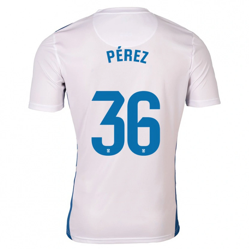 Danxen Niño Camiseta Dani Pérez #36 Blanco Azul 1ª Equipación 2025/26 La Camisa