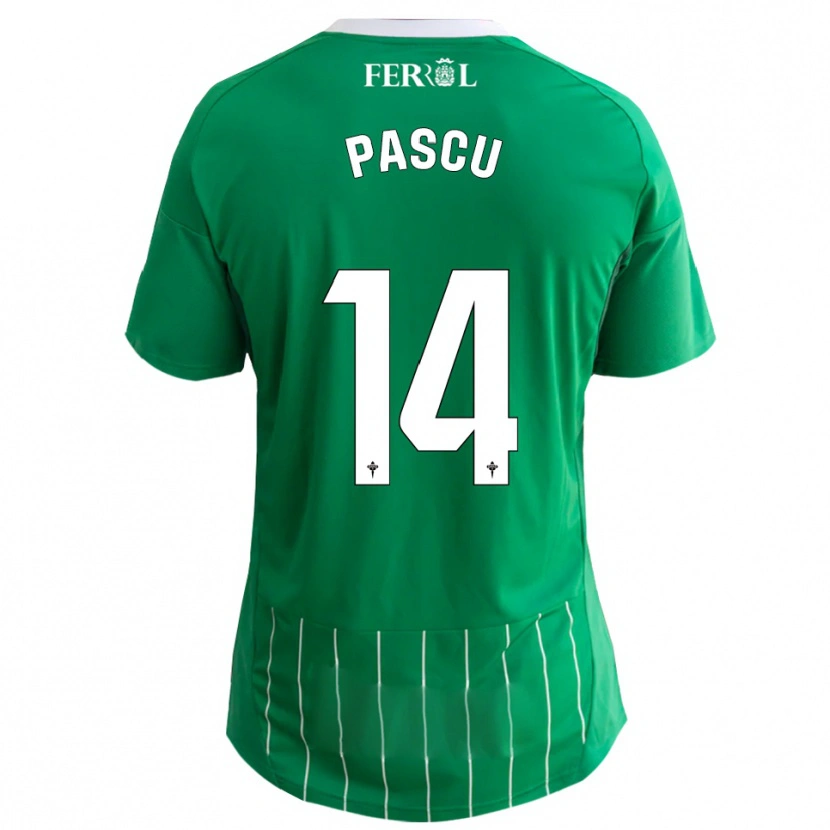 Danxen Niño Camiseta Pascu #14 Verde Blanco 1ª Equipación 2025/26 La Camisa