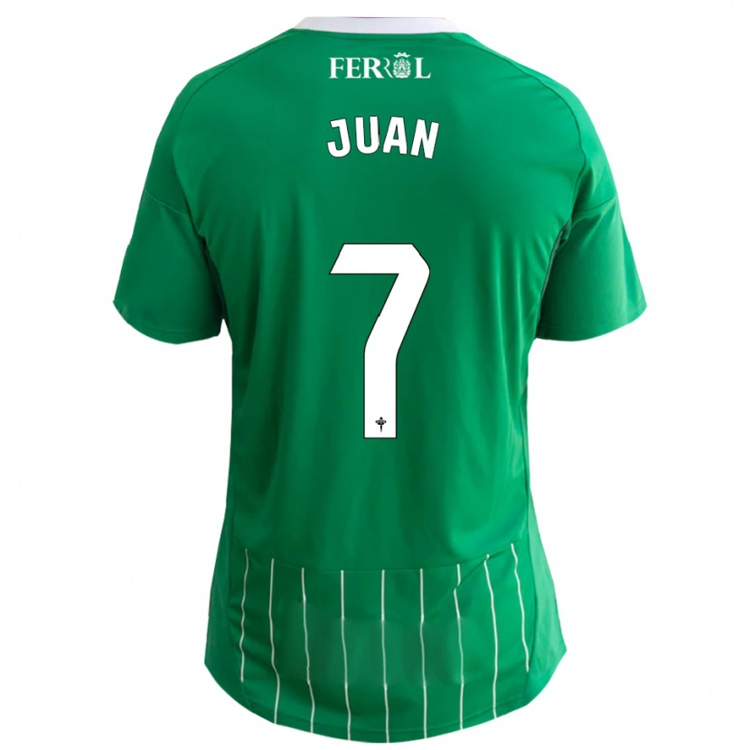 Danxen Niño Camiseta Álvaro Juan #7 Verde Blanco 1ª Equipación 2025/26 La Camisa