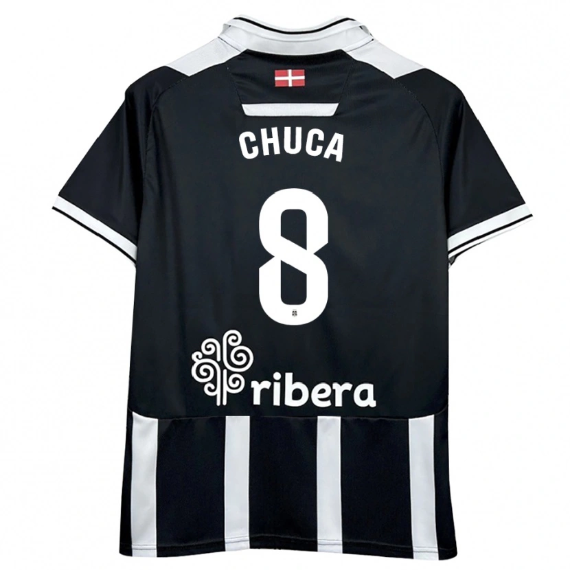 Danxen Niño Camiseta Chuca #8 Negro Blanco 1ª Equipación 2025/26 La Camisa