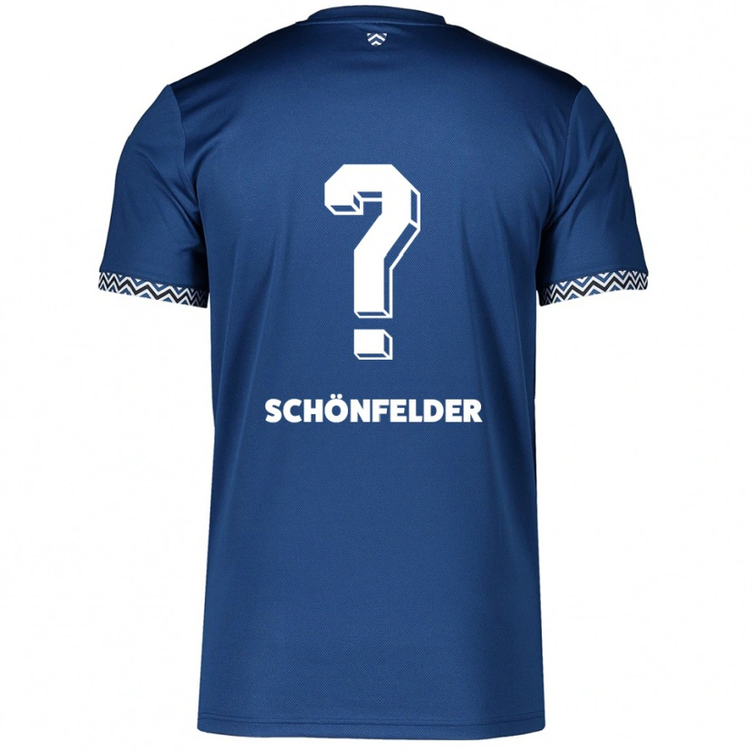 Danxen Niño Camiseta Tom Schönfelder #0 Azul Marino Blanco 1ª Equipación 2025/26 La Camisa