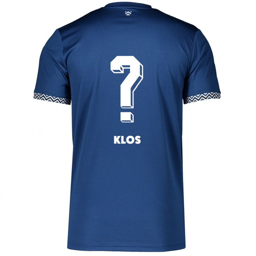 Danxen Niño Camiseta Aaron Klos #0 Azul Marino Blanco 1ª Equipación 2025/26 La Camisa