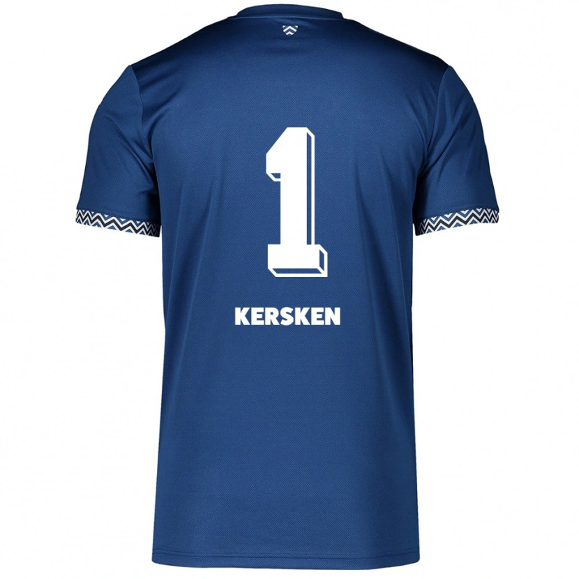 Danxen Niño Camiseta Jonas Kersken #1 Azul Marino Blanco 1ª Equipación 2025/26 La Camisa
